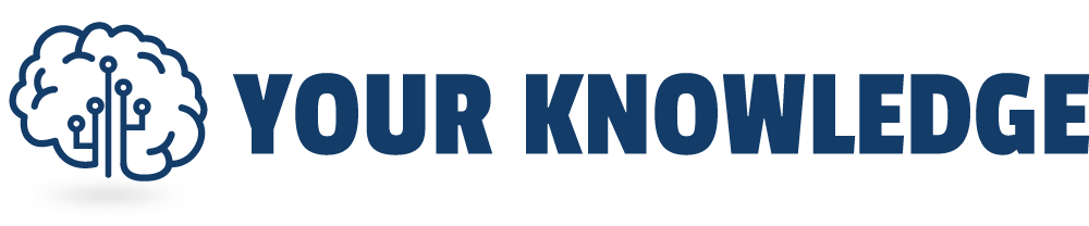 Your Knowledge company logo featuring stylized text and a brain icon in blue.